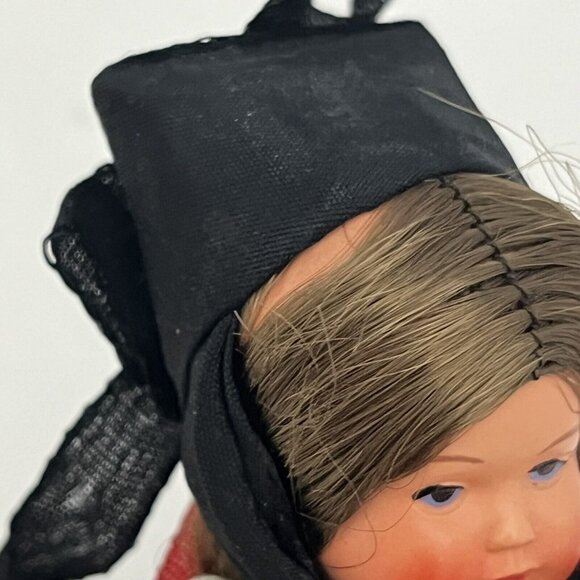 Vintage Schildkrot Celluloid Small German Doll Traditional Outfit Turtle Tag - Picture 3 of 16